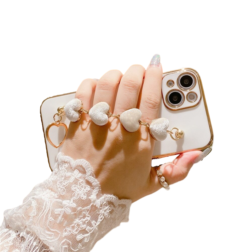 Anymob iPhone Case White Luxury Lovely Flannel Bracelet Silicone Back Cover-Mobile Phone Cases-PEROZ Accessories