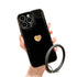 Anymob iPhone Black Case Cute 3D Love Heart with Anti-lost Chain Bracelet Soft Protective Cover-Mobile Phone Cases-PEROZ Accessories