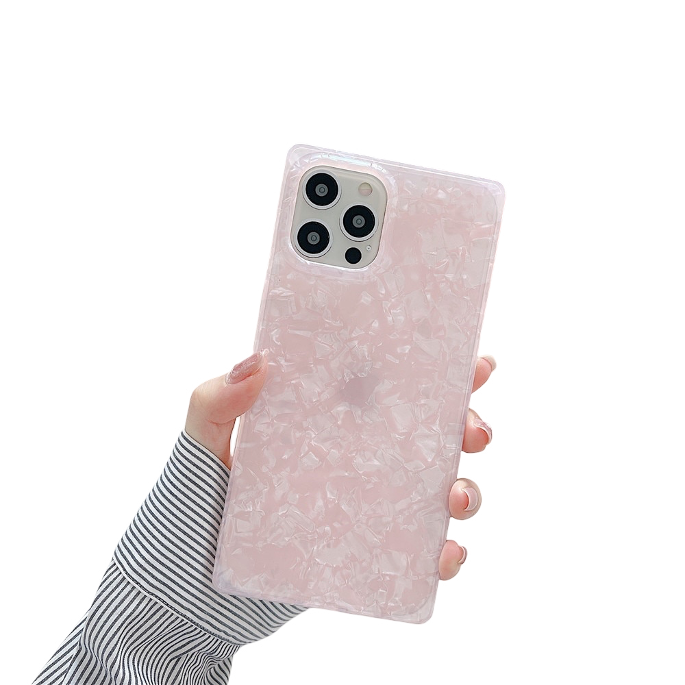 Anymob iPhone Case Pink Square Dream Shell Pattern Soft Silicone Cover-Mobile Phone Cases-PEROZ Accessories