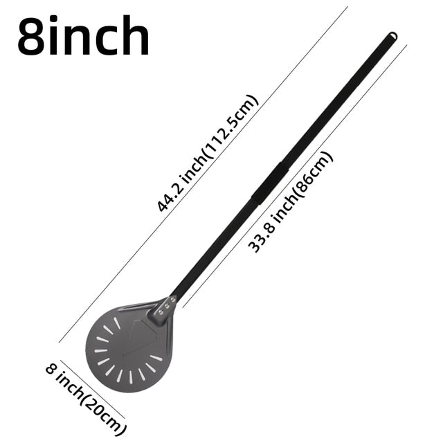 Anygleam Pizza Shovel 112.5cm Dark Grey for Perforated Peel with Metal Handle Oven Turning Baking Accessory-Spatula and Shovel-PEROZ Accessories