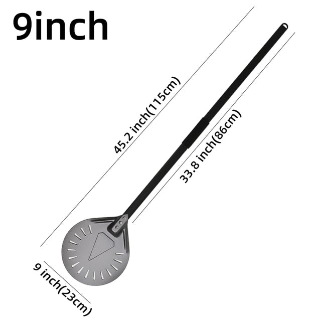Anygleam Pizza Shovel 115cm Dark Grey for Perforated Peel with Metal Handle Oven Turning Baking Accessory-Spatula and Shovel-PEROZ Accessories
