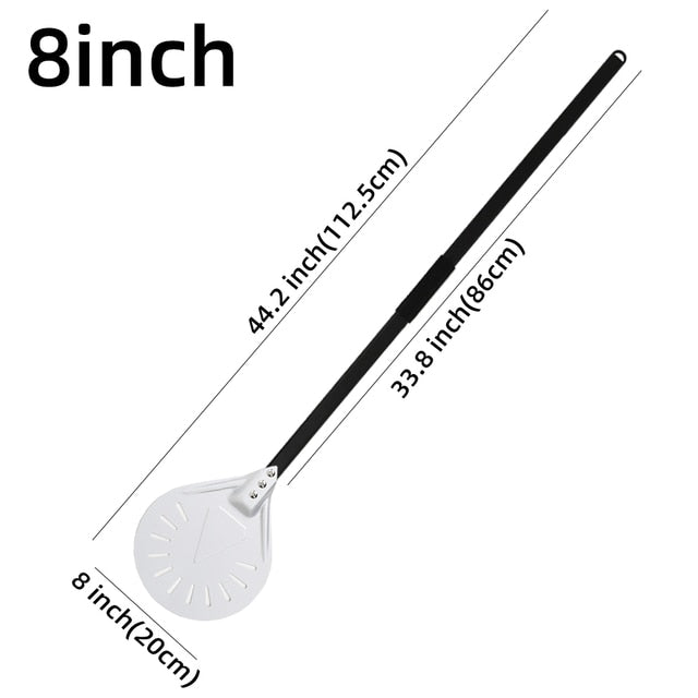 Anygleam Pizza Shovel 112.5cm Silver for Perforated Peel with Metal Handle Oven Turning Baking Accessory-Spatula and Shovel-PEROZ Accessories