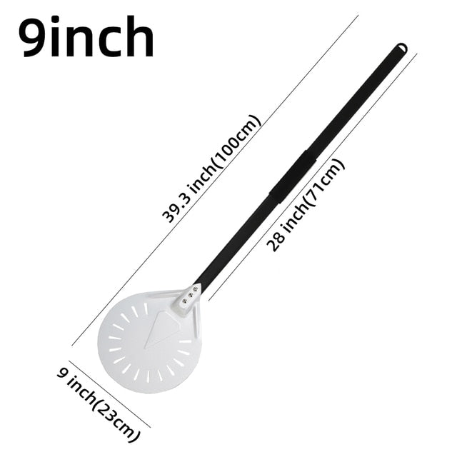 Anygleam Pizza Shovel 100cm Silver for Perforated Peel with Metal Handle Oven Turning Baking Accessory-Spatula and Shovel-PEROZ Accessories