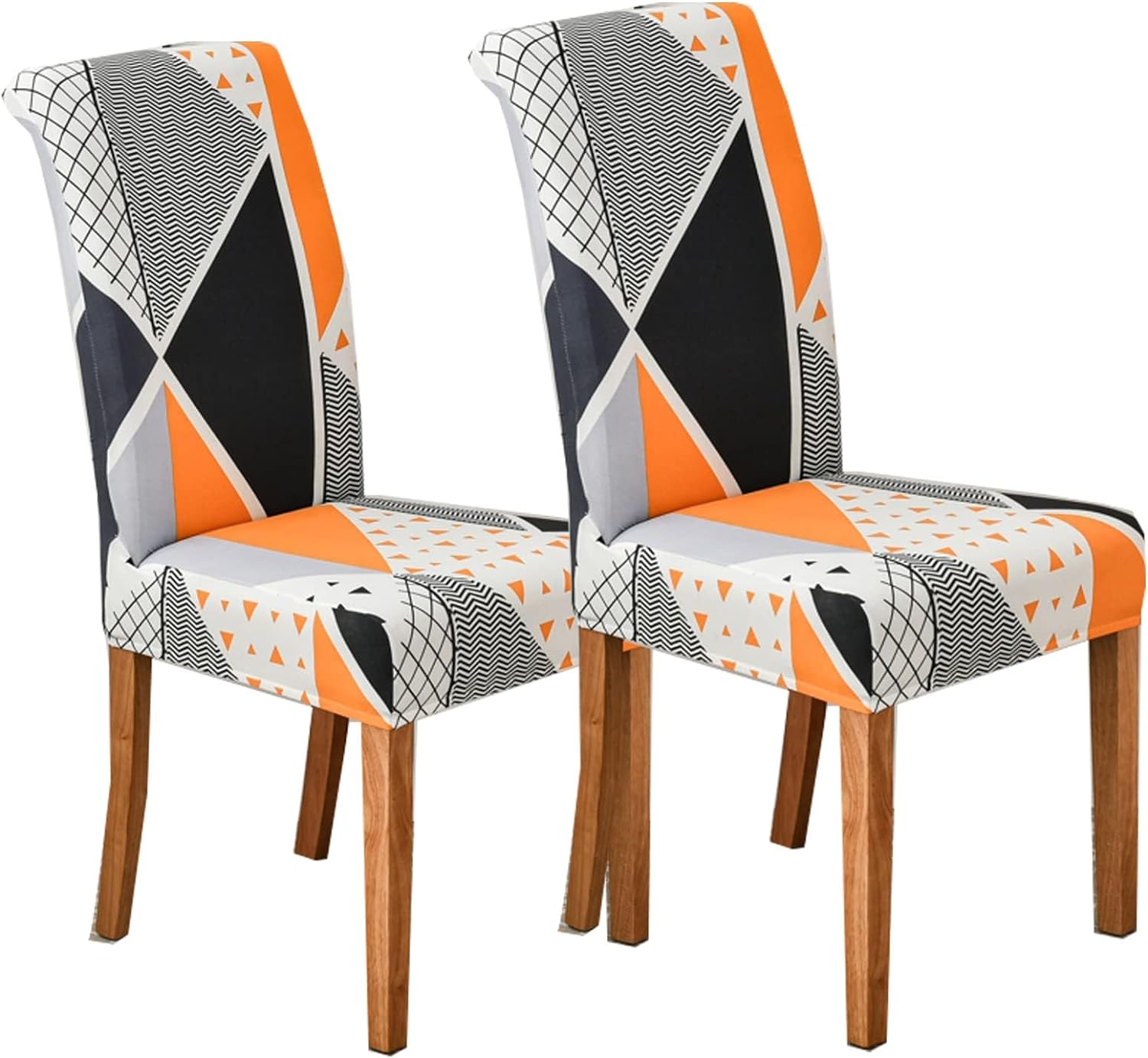 Anyhouz Chair Cover Orange Pattern Design with Anti-Dirt and Elastic Material for Dining Room Kitchen Wedding Hotel Banquet Restaurant-Chair Cover-PEROZ Accessories