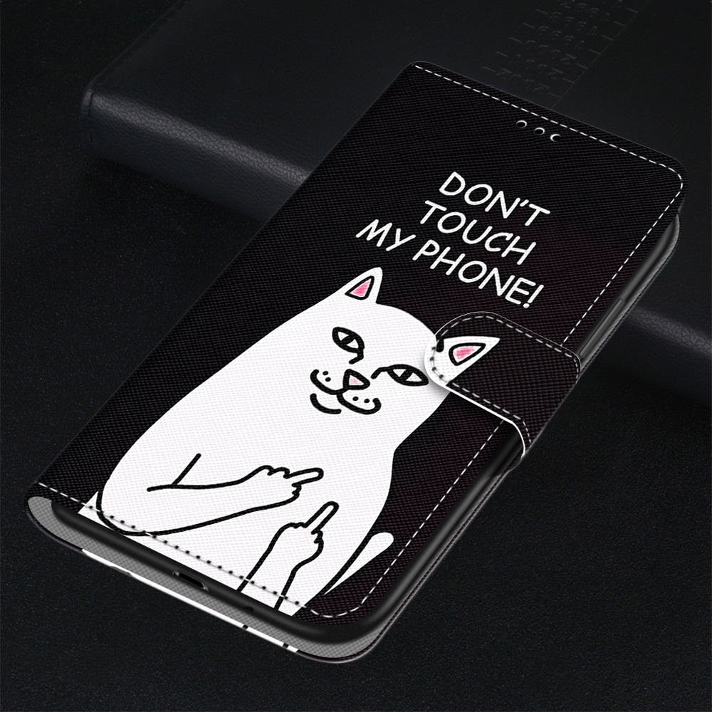 Anymob iPhone Case Black and White Flip Leather Wallet Animal Painting Phone Book Style Cover-Mobile Phone Cases-PEROZ Accessories