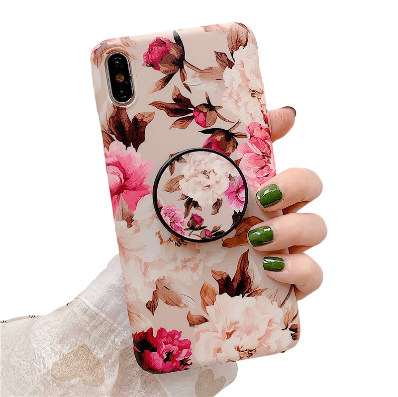 Anymob iPhone Case Red Holder Stand Silicone Phone Back Cover-Mobile Phone Cases-PEROZ Accessories