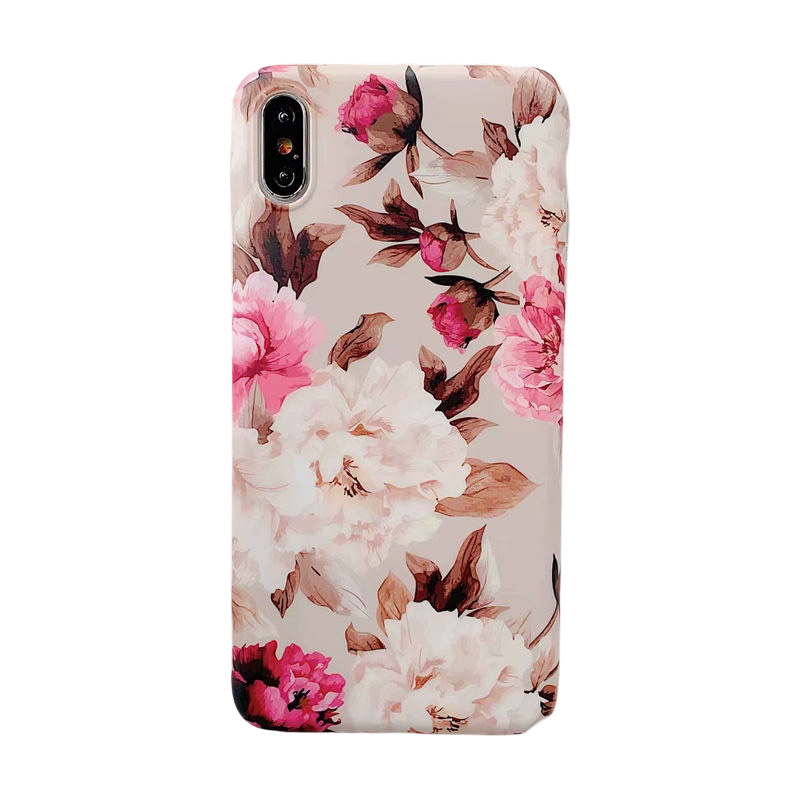 Anymob Samsung Floral Peach Marble Flower Case Back Cover Art Leaf Silicone Phone Protection-Mobile Phone Cases-PEROZ Accessories