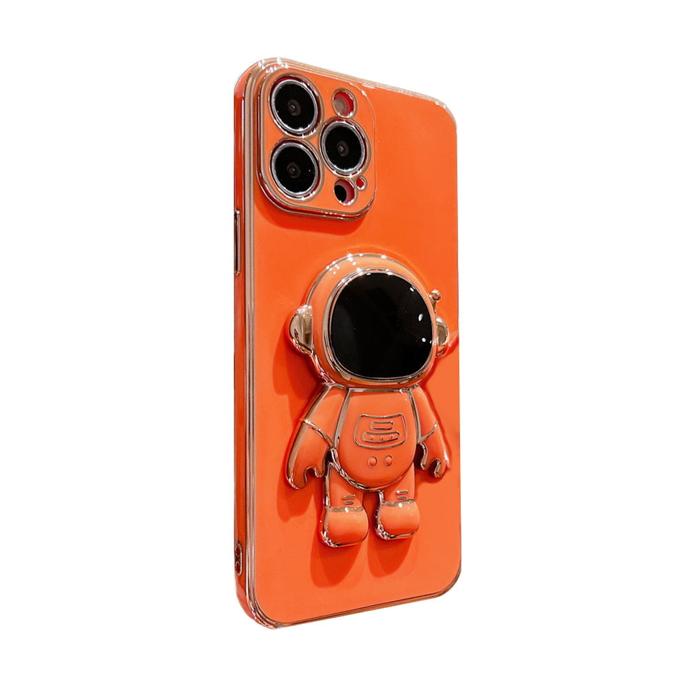 Anymob iPhone Case Orange Universal 6D Astronaut Foldable Holder Phone Cover-Mobile Phone Cases-PEROZ Accessories