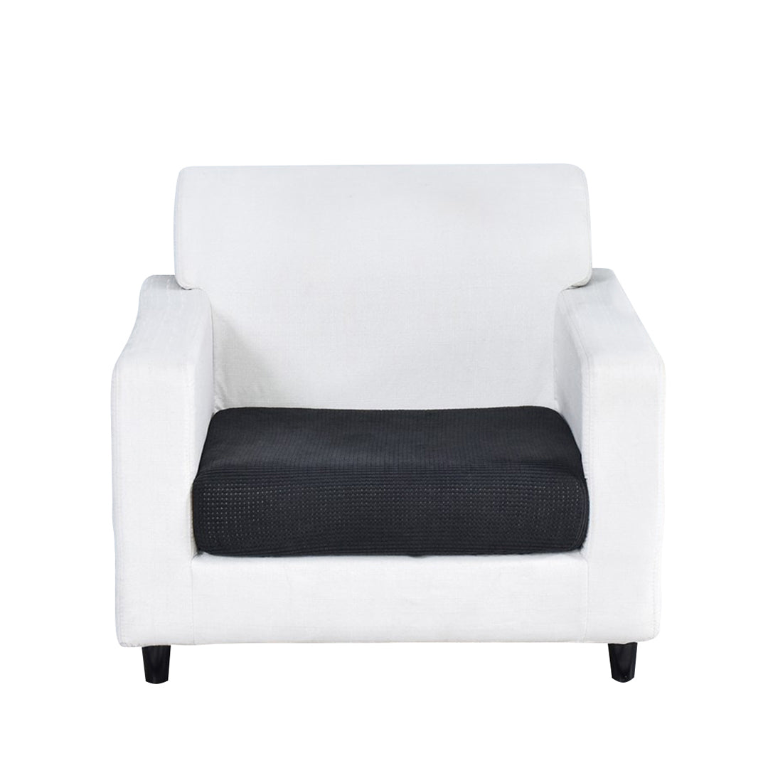 Anyhouz Sofa Cover Black Polyester Thick Stretchable Cushion For Living Room 1Pc Normal Size 145-185cm-Slipcovers-PEROZ Accessories