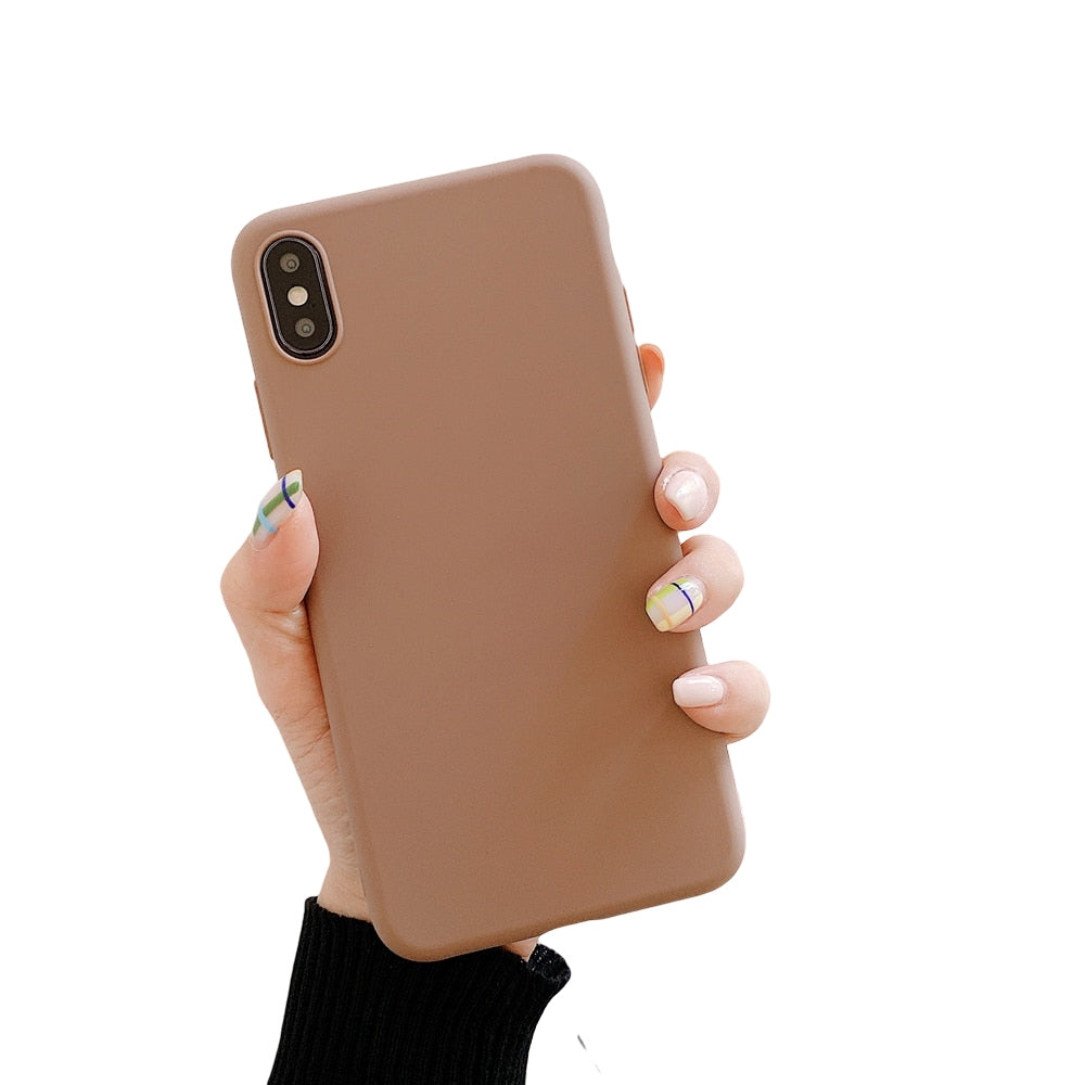 Anymob iPhone Brown Candy Color Silicone Phone Case Soft TPU Back Cases Cover-Mobile Phone Cases-PEROZ Accessories