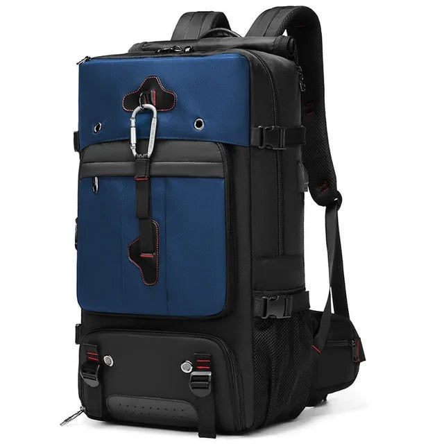 Anypack Backpack Blue Black Large Travel Sports Camping Luggage Multifunctional Climbing Laptop School Bag Pack 80L-Backpacks-PEROZ Accessories