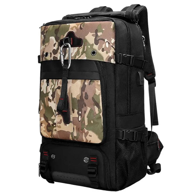 Anypack Backpack Khaki Camo Black Large Travel Sports Camping Luggage Multifunctional Climbing Laptop School Bag Pack 80L-Backpacks-PEROZ Accessories