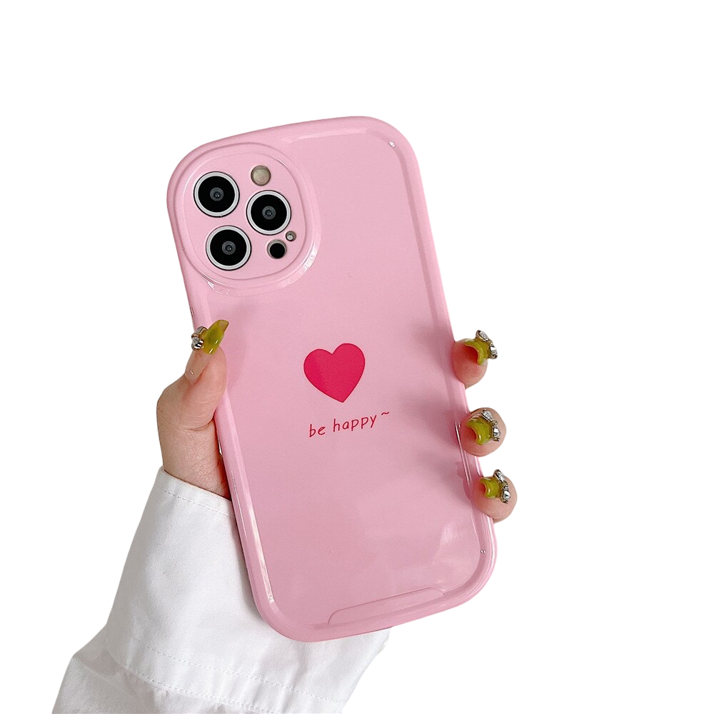 Anymob iPhone Case Pink Lovely Love Heart Soft Silicone Shockproof Bumper Camera Protection Cover-Mobile Phone Cases-PEROZ Accessories
