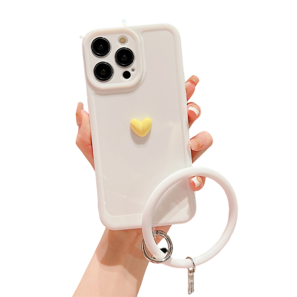 Anymob iPhone White And Blue 3D Love Heart Bracelet Phone Case Shockproof Soft Silicone Cover-Mobile Phone Cases-PEROZ Accessories