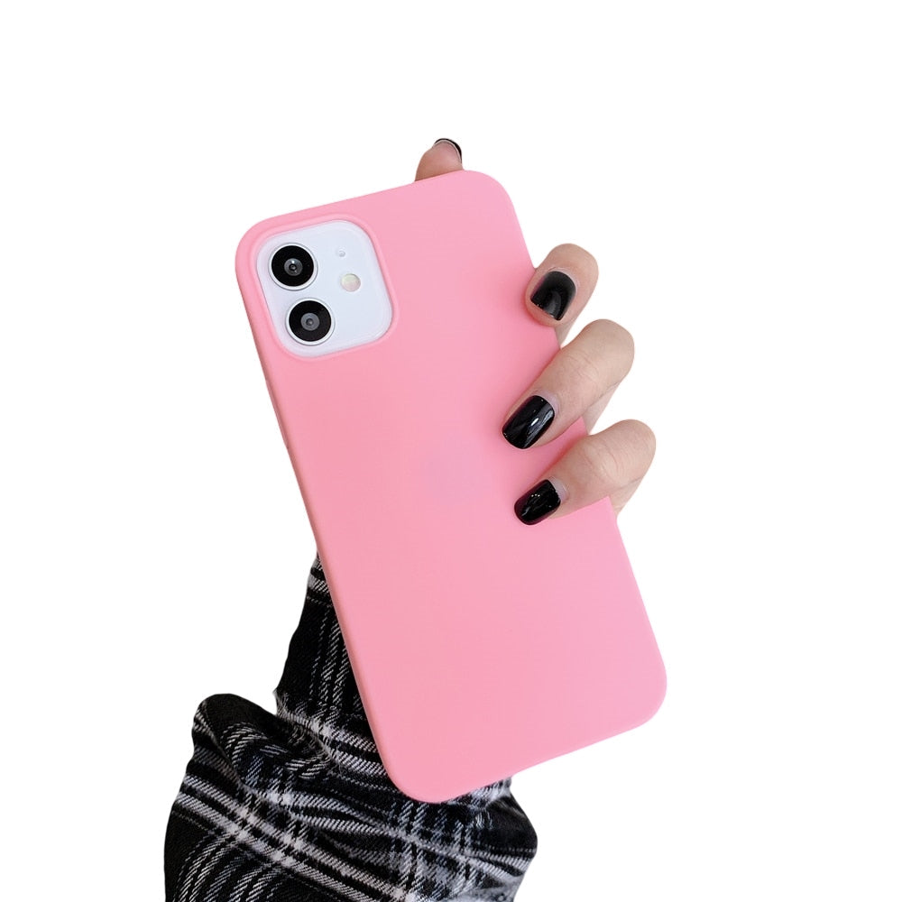Anymob iPhone Pink Silicone Plain Phone Case Soft Candy Cover-Mobile Phone Cases-PEROZ Accessories