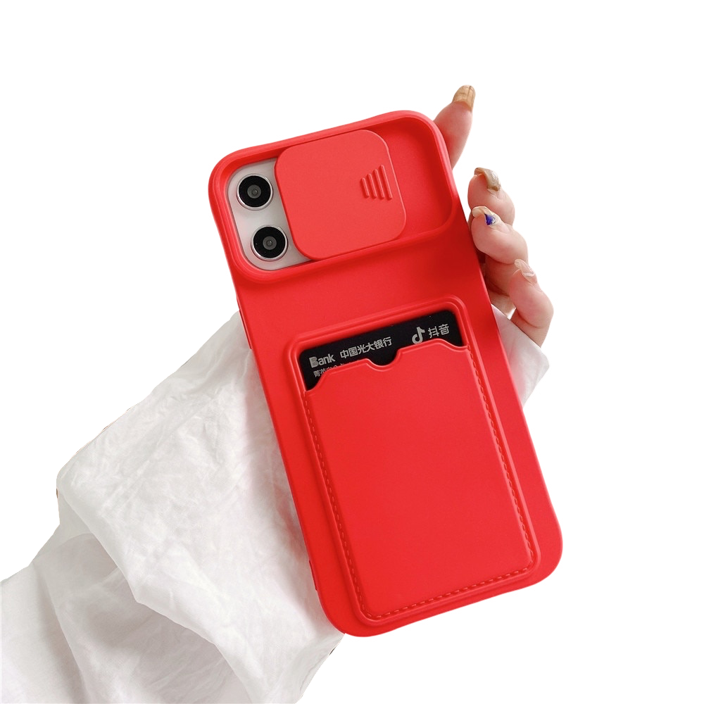 Anymob iPhone Case Red Camera Protection Card Package Soft Silicone Back Cover-Mobile Phone Cases-PEROZ Accessories