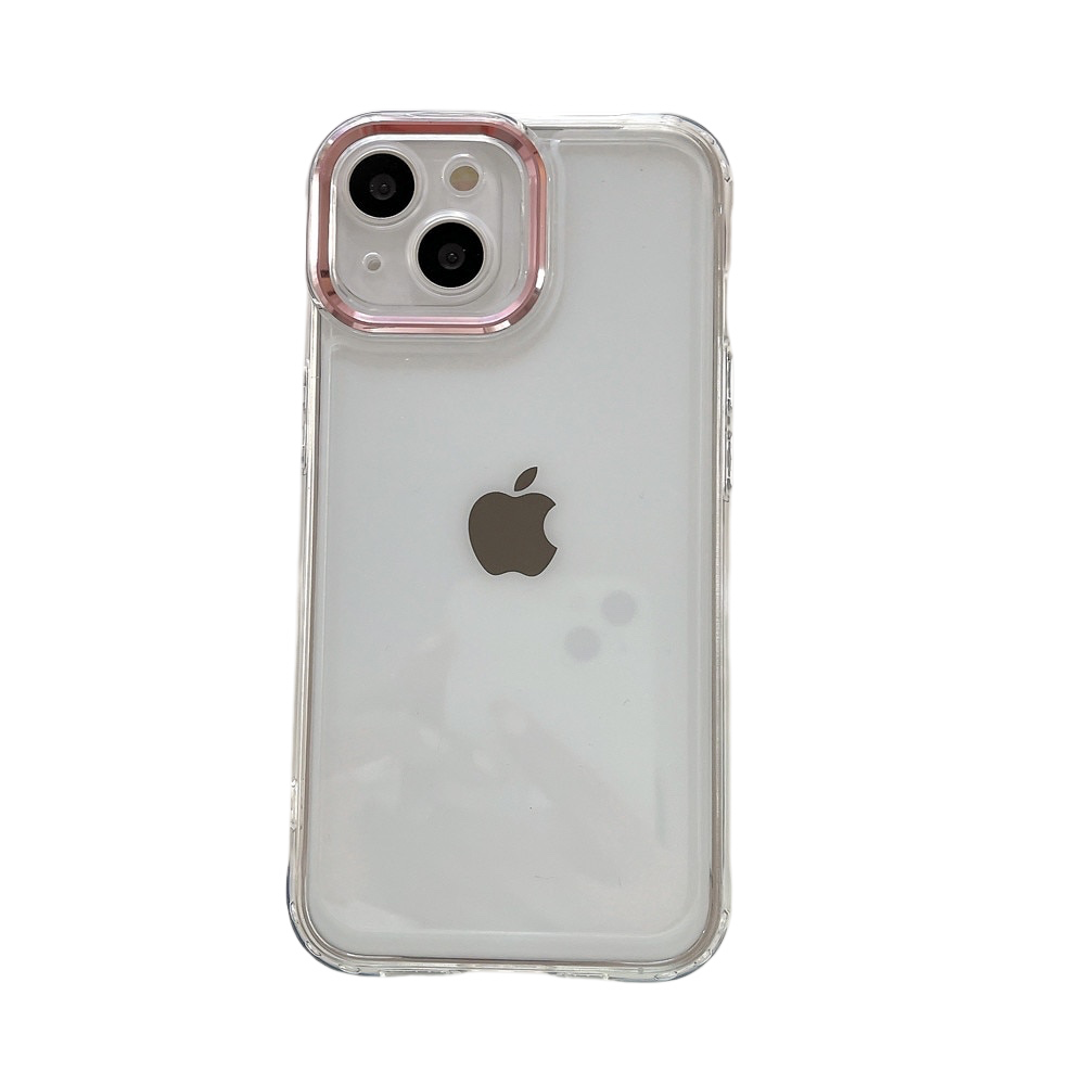 Anymob iPhone Case Pink Plating Camera Lens Protect Clear Hard Shockproof Transparent Soft Back Cover-Mobile Phone Cases-PEROZ Accessories