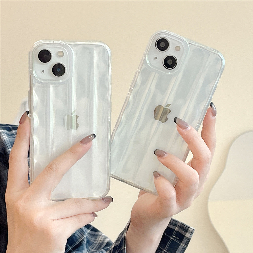 Anymob iPhone Case White Water Ripple Design Silicone Cover-Mobile Phone Cases-PEROZ Accessories