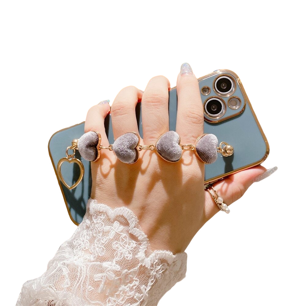 Anymob iPhone Case Sky Blue Luxury Lovely Flannel Bracelet Silicone Back Cover-Mobile Phone Cases-PEROZ Accessories