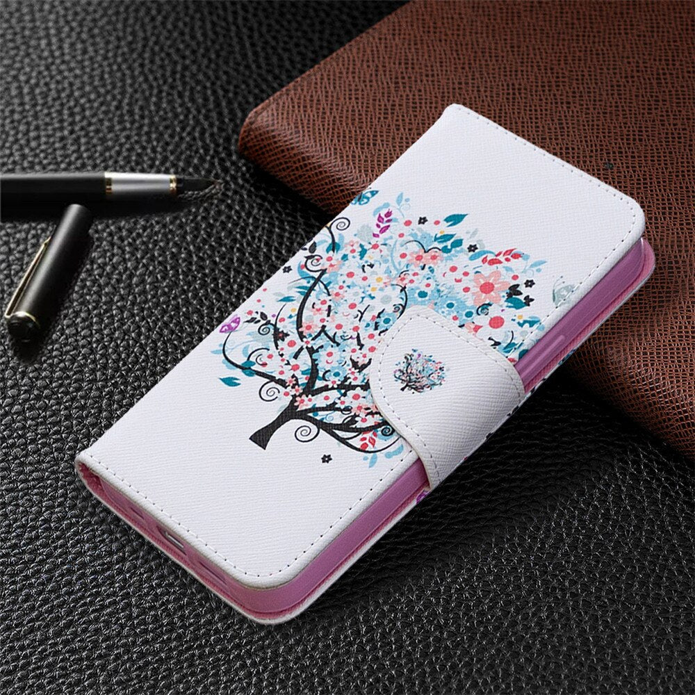Anymob iPhone Case White With Colorful Flower Flip Cover Fashion Painted Wallet Leather Bag Shell-Mobile Phone Cases-PEROZ Accessories