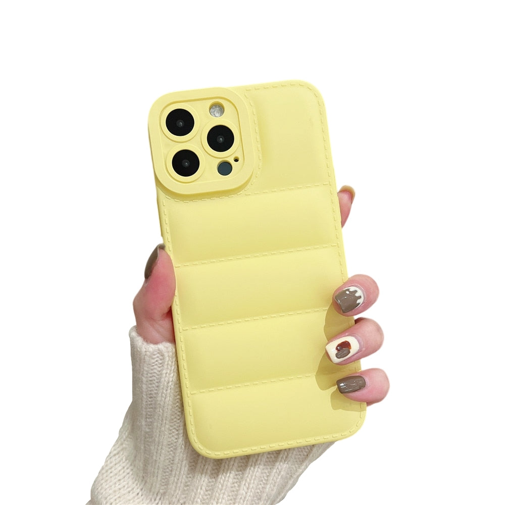 Anymob iPhone Matte Yellow Jacket Silicone Case Camera Protection Shockproof Back Cover-Mobile Phone Cases-PEROZ Accessories