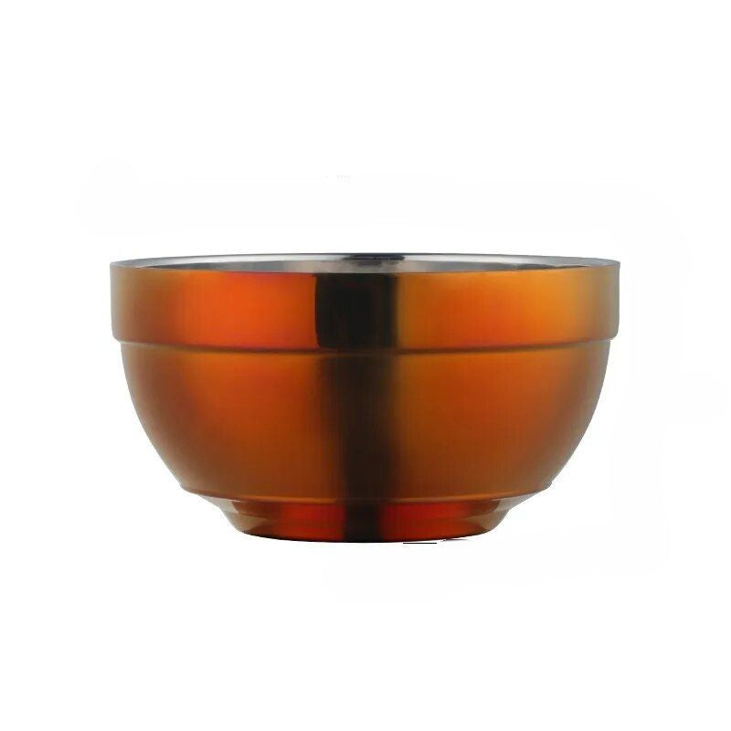Anygleam Red Rainbow 5Pcs Big Stainless Steel Rice Bowl Single Anti-Scalding Layer Cooking Utensil-Kitchen & Dining-PEROZ Accessories