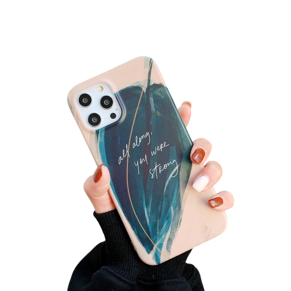 Anymob iPhone Leaf Pattern Phone Case Soft Silicone Back Cover-Mobile Phone Cases-PEROZ Accessories