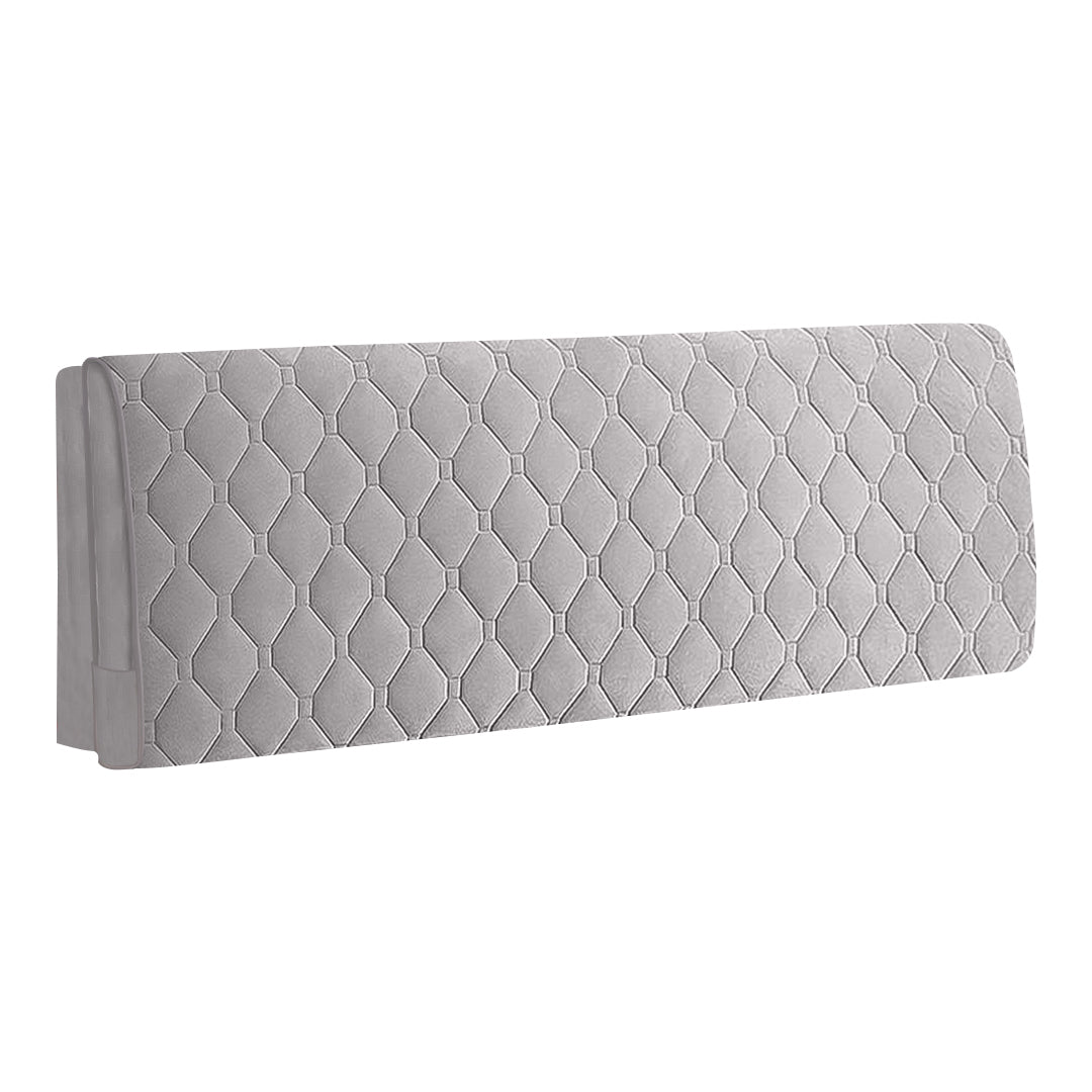 Anyhouz Headboard Cover Light Gray Diamond Pattern Super Soft Smooth Quilted Velvet Bed Back Dust Protector Cover 130x70cm-Bed Headboard-PEROZ Accessories