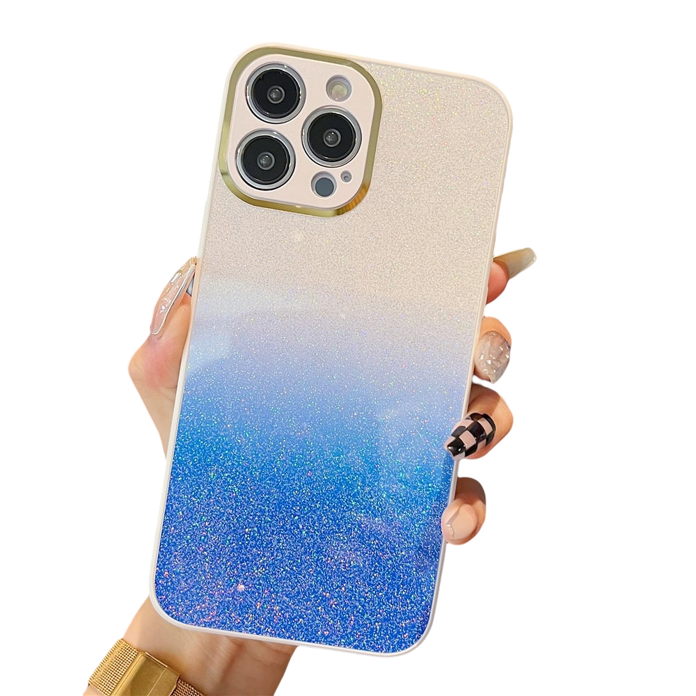 Anymob iPhone Case Blue Gradient Glitter Soft Shockproof Back Cover Shell-Mobile Phone Cases-PEROZ Accessories