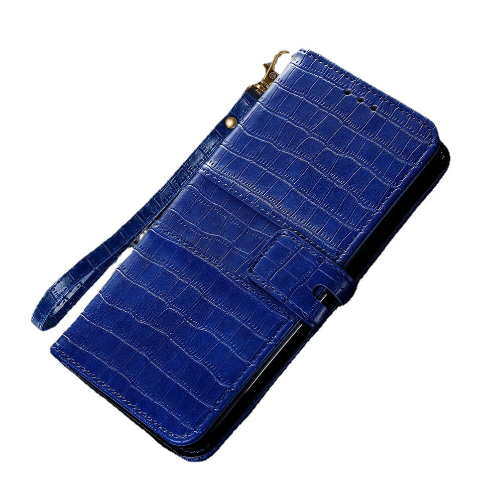 Anymob iPhone Case Blue Magnetic Leather Flip 3D Croc Pattern Phone Cover-PEROZ Accessories