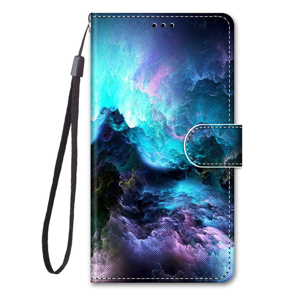 Anymob Samsung Blue Sky Magnetic Flip Leather Phone Case-Mobile Phone Cases-PEROZ Accessories