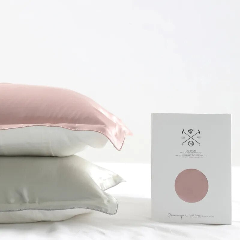 Anyhouz Pillowcase 50x75cm Pink Pure Real Silk For Comfortable And Relaxing Home Bed-Pillowcases-PEROZ Accessories