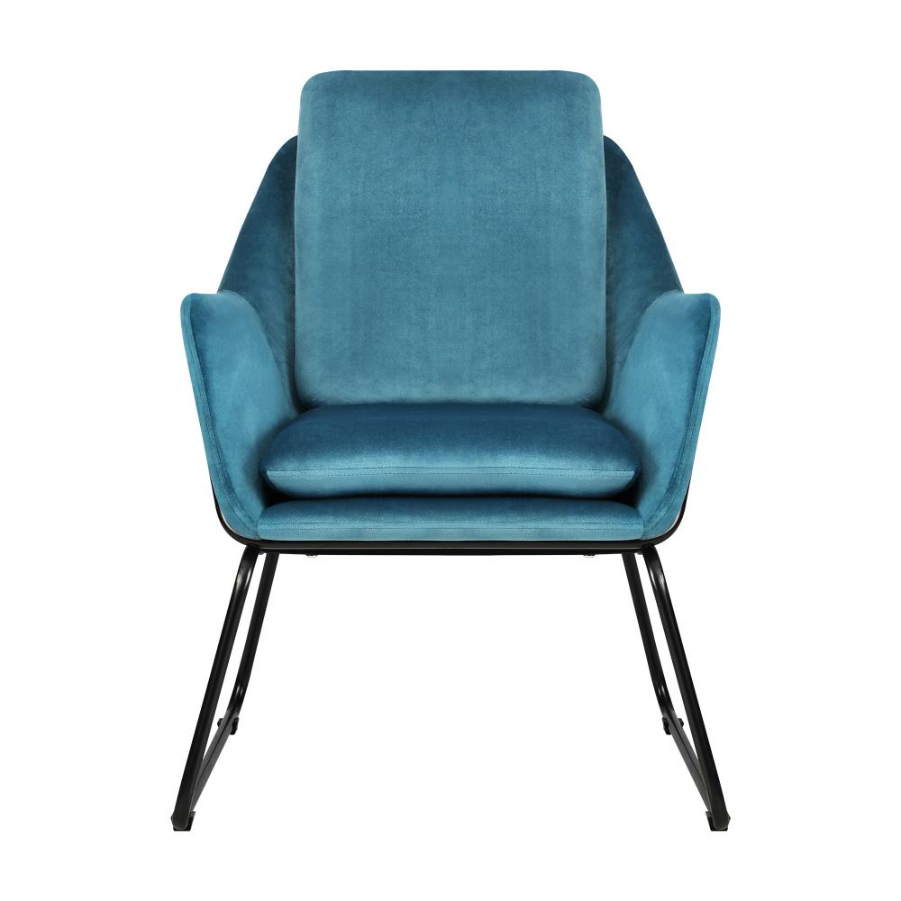 Oikiture Armchair Velvet Accent Chairs Tub Chair Sofa Lounge Upholstered Blue-Armchair-PEROZ Accessories
