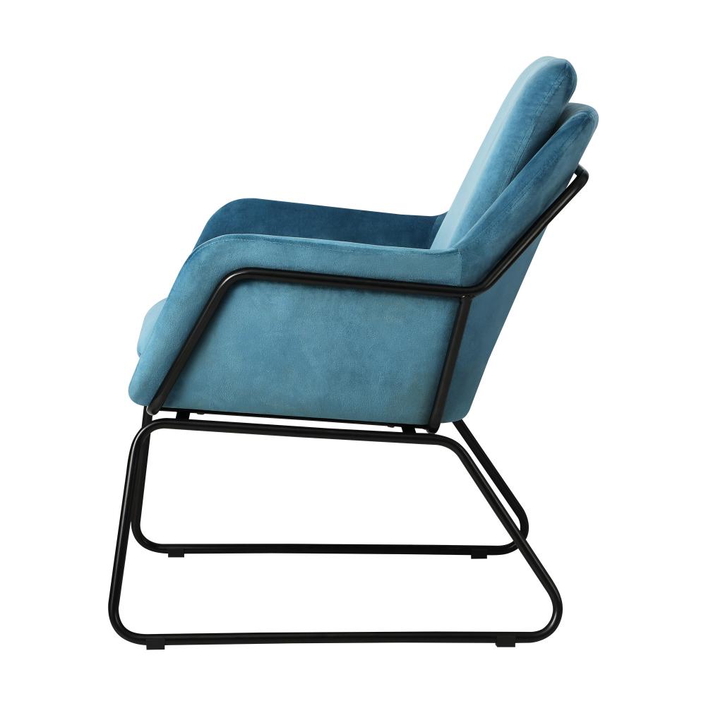 Oikiture Armchair Velvet Accent Chairs Tub Chair Sofa Lounge Upholstered Blue-Armchair-PEROZ Accessories