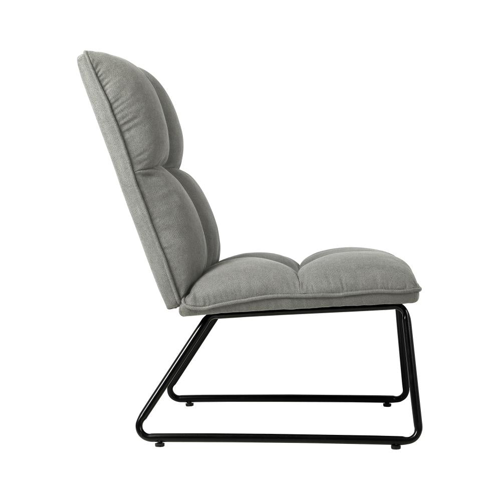 Oikiture Armchair Lounge Chair Accent Chairs Linen Fabric Upholstered Light Grey-Armchair-PEROZ Accessories