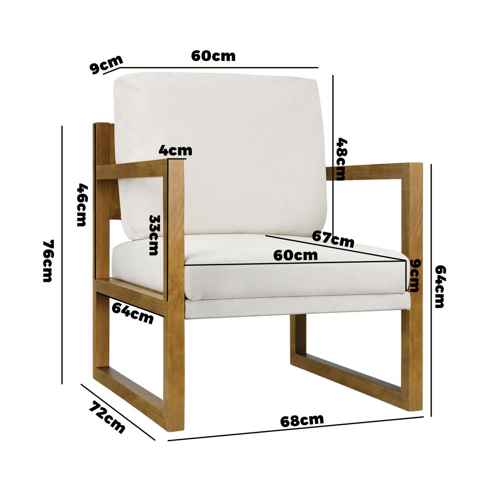 Oikiture Armchair Lounge Sofa Chair Fabric Accent Chairs Tub Armchairs Couches-Armchair-PEROZ Accessories