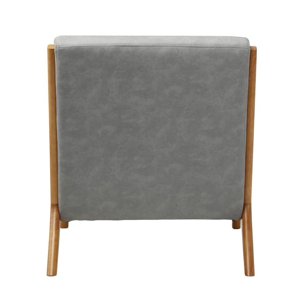 Oikiture Armchair Lounge Chair Accent Armchairs Couches Sofa Wood Light Grey-Armchair-PEROZ Accessories