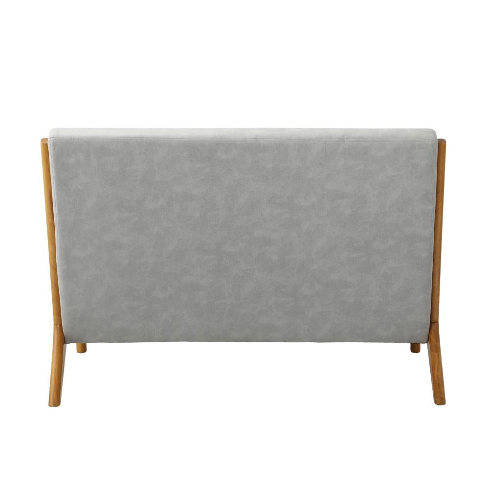Oikiture Armchair Lounge Chair 2 Seater Accent Couch Sofa Fabric Grey Pillows-Armchair-PEROZ Accessories