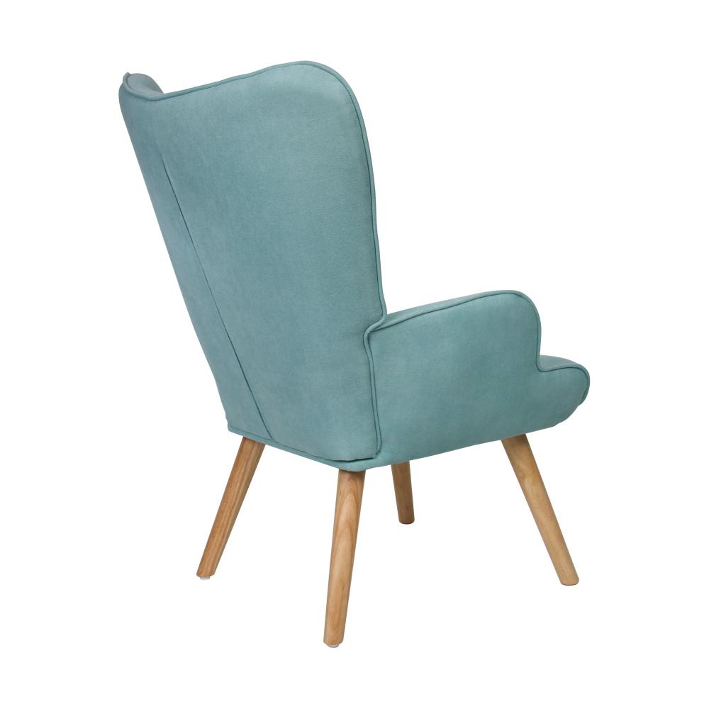 Oikiture Armchair Lounge Chair Ottoman Accent Armchairs Fabric Sofa Chairs Blue-Armchair-PEROZ Accessories