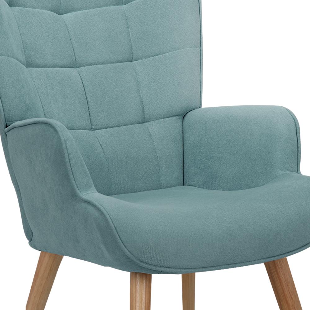 Oikiture Armchair Lounge Chair Ottoman Accent Armchairs Fabric Sofa Chairs Blue-Armchair-PEROZ Accessories