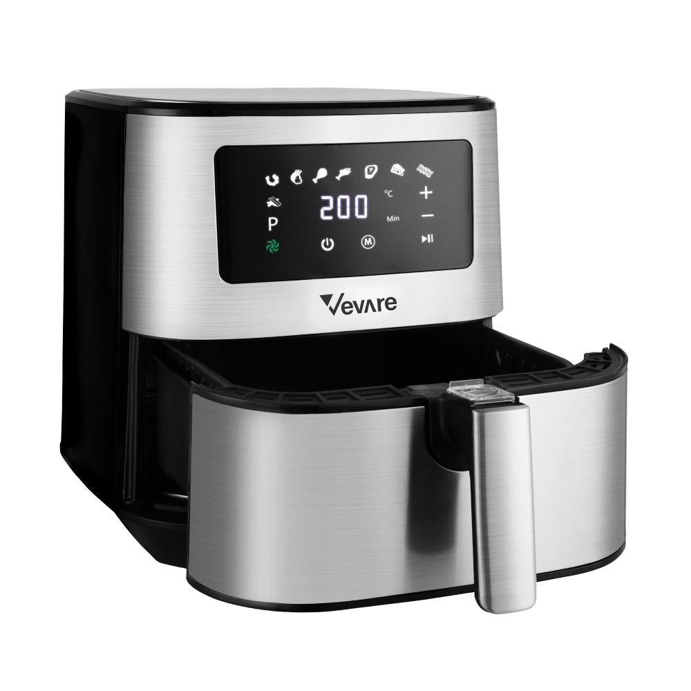 Vevare Air Fryer 5.5L LCD Airfryers Electric Oven Oil Free Kitchen Cooker Silver-Air Fryer-PEROZ Accessories