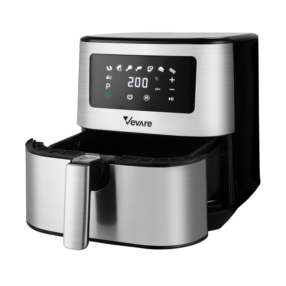 Vevare Air Fryer 5.5L LCD Airfryers Electric Oven Oil Free Kitchen Cooker Silver-Air Fryer-PEROZ Accessories