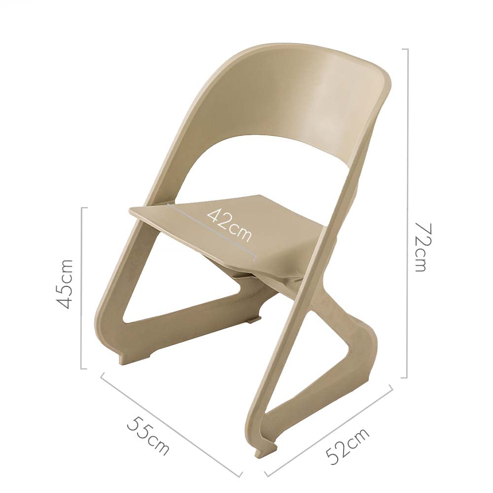 ArtissIn Set of 4 Dining Chairs Office Cafe Lounge Seat Stackable Plastic Leisure Chairs Beige-Furniture > Bar Stools & Chairs - Peroz Australia - Image - 2