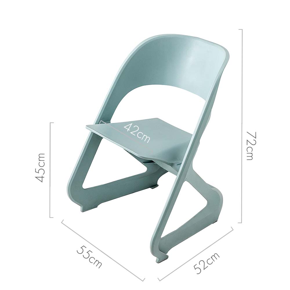 ArtissIn Set of 4 Dining Chairs Office Cafe Lounge Seat Stackable Plastic Leisure Chairs Blue-Furniture > Bar Stools & Chairs - Peroz Australia - Image - 4