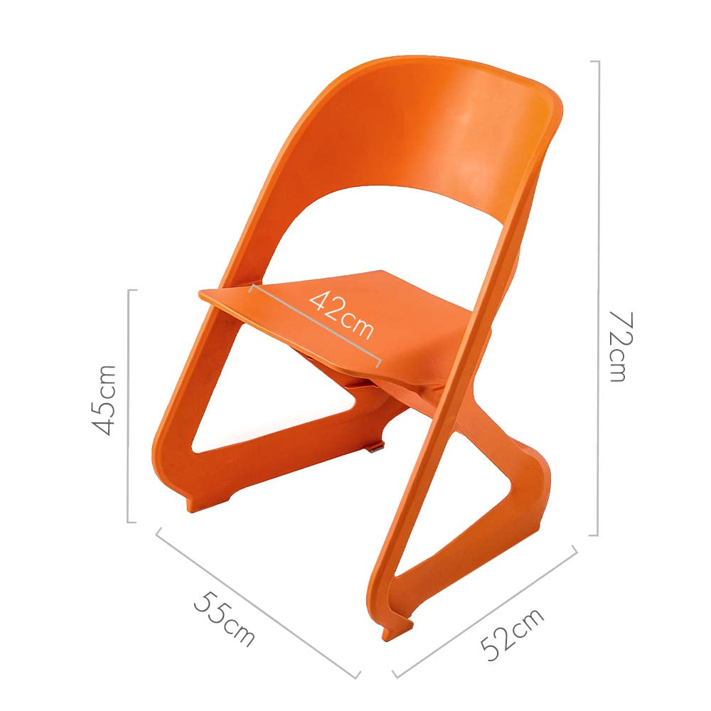 ArtissIn Set of 4 Dining Chairs Office Cafe Lounge Seat Stackable Plastic Leisure Chairs Orange-Furniture &gt; Bar Stools &amp; Chairs - Peroz Australia - Image - 2