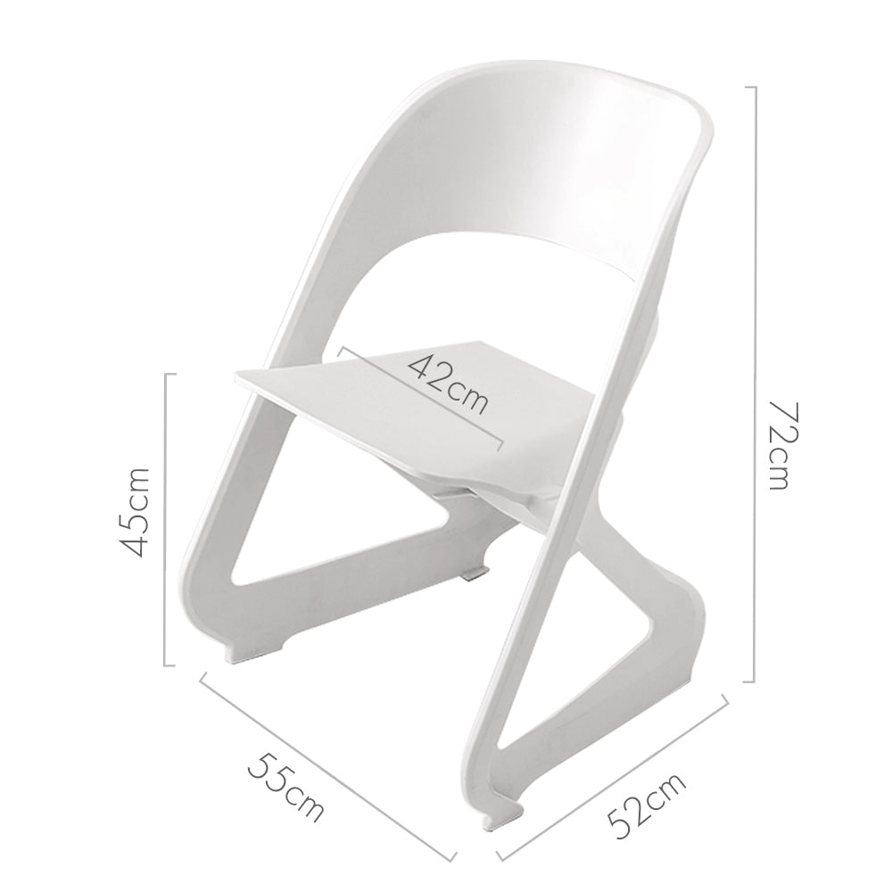ArtissIn Set of 4 Dining Chairs Office Cafe Lounge Seat Stackable Plastic Leisure Chairs White-Furniture > Bar Stools & Chairs - Peroz Australia - Image - 2