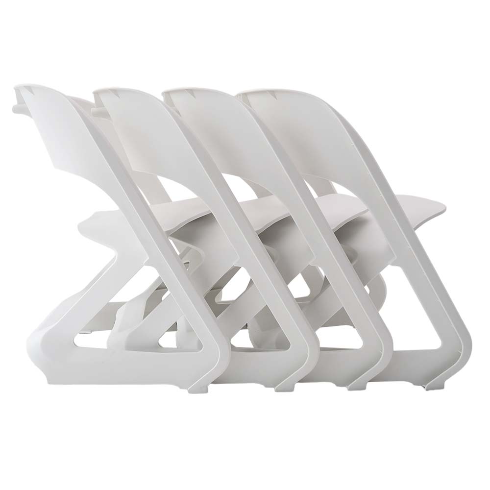 ArtissIn Set of 4 Dining Chairs Office Cafe Lounge Seat Stackable Plastic Leisure Chairs White-Furniture > Bar Stools & Chairs - Peroz Australia - Image - 3