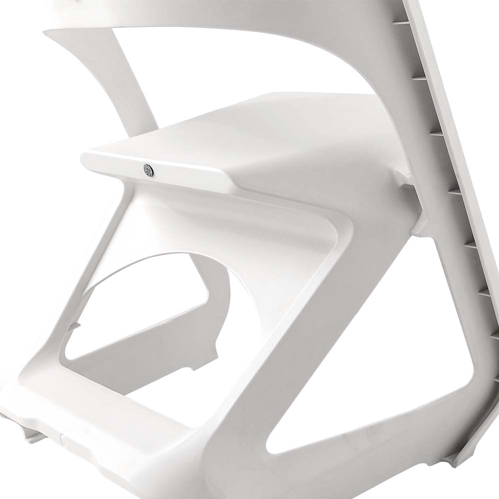 ArtissIn Set of 4 Dining Chairs Office Cafe Lounge Seat Stackable Plastic Leisure Chairs White-Furniture > Bar Stools & Chairs - Peroz Australia - Image - 4