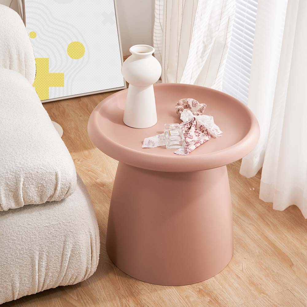 ArtissIn Coffee Table Mushroom Nordic Round Small Side Table 50CM Pink-Furniture > Living Room - Peroz Australia - Image - 5