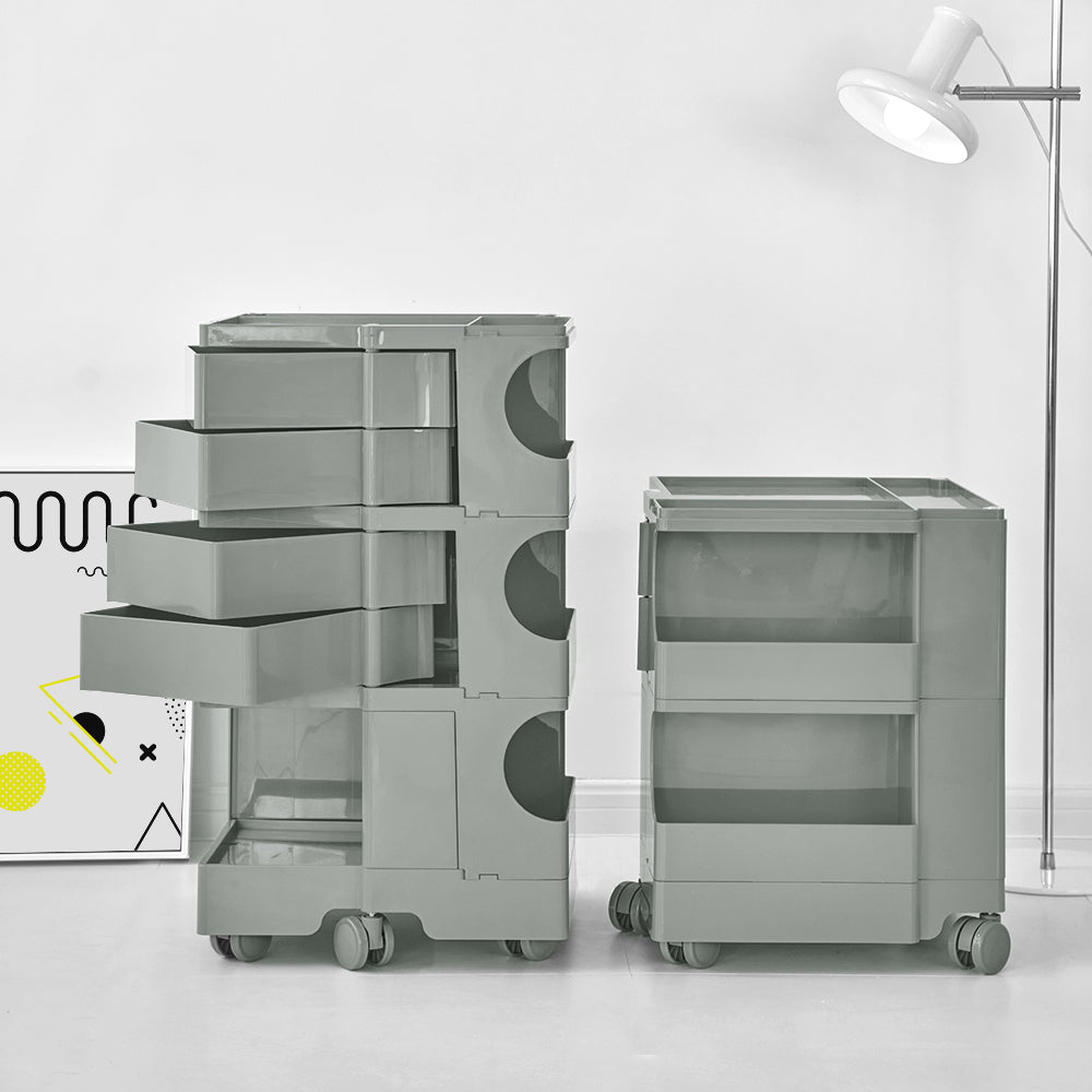 ArtissIn Bedside Table Side Tables Nightstand Organizer Replica Boby Trolley 5Tier Grey-Furniture > Living Room - Peroz Australia - Image - 9